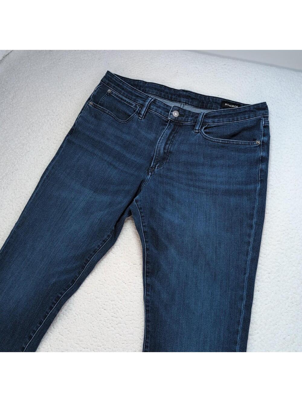Bonobos Slim Fit Whiskered Jeans Men’s 36x31 Blue Denim